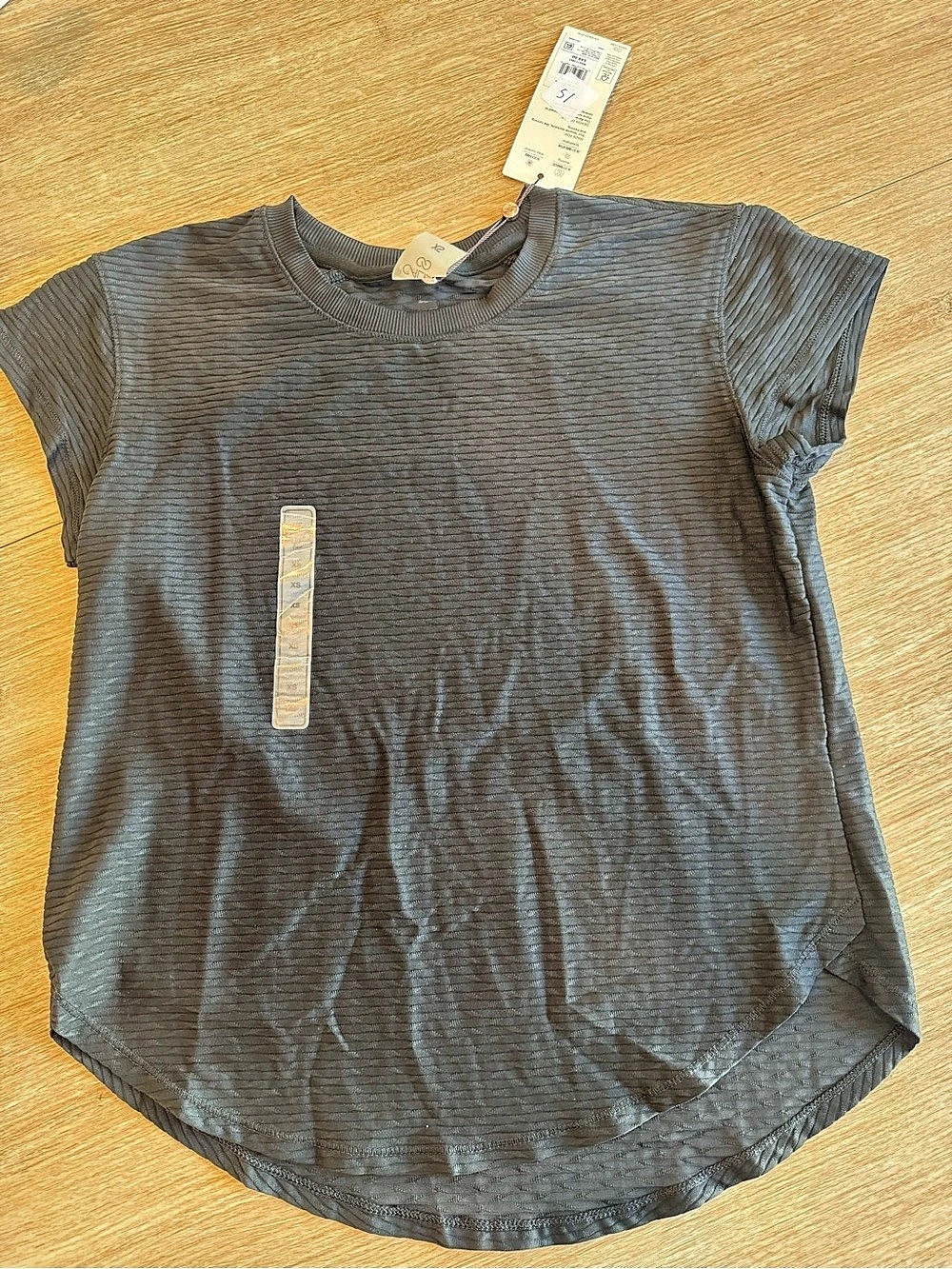 Callia Renew Tee Textured Short Sleeve Tee in Black Size XS NWT